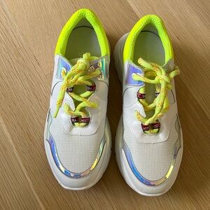 TOSCA BLU Studio Metallic Lace Fashion SNEAKERS Shoes Sz 37 US 6